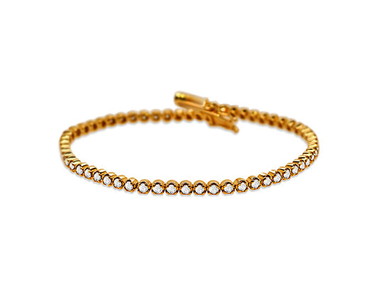 2.01ct Brilliant Cut Diamond Tennis Bracelet in 18ct Yellow Gold