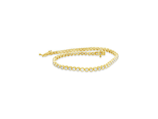 (Ref 1850) 2.01ct Diamond Tennis Bracelet (18ct Yellow Gold)