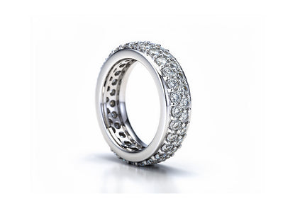 3.37ct Diamond Pavé Eternity Ring – 18ct White Gold