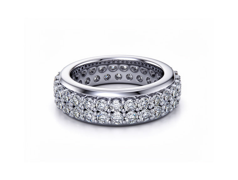3.37ct Diamond Pavé Eternity Ring – 18ct White Gold