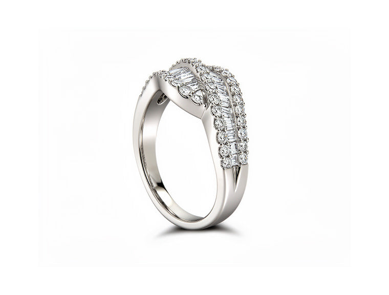 1.05ct Baguette & Brilliant Diamond Ring – 18ct White Gold