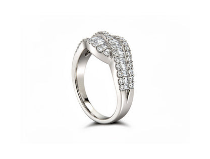 1.05ct Baguette & Brilliant Diamond Ring – 18ct White Gold
