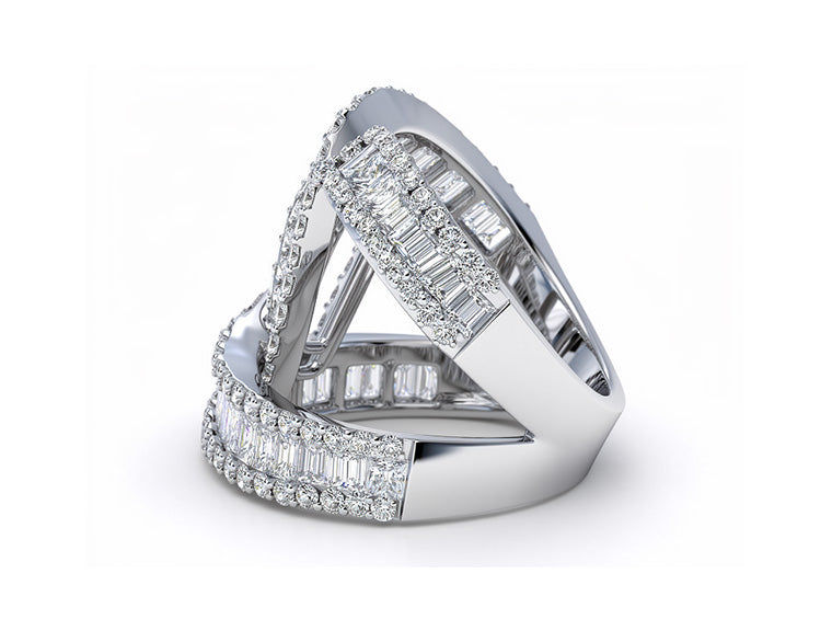 2.59ct Baguette & Brilliant Diamond Ring – 18ct White Gold