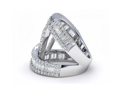 2.59ct Baguette & Brilliant Diamond Ring – 18ct White Gold