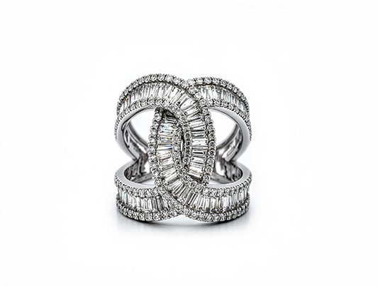 2.59ct Baguette & Brilliant Diamond Ring – 18ct White Gold