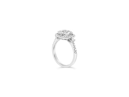 (Ref 1859) 1.37ct Cluster Diamond Ring (18ct White Gold)