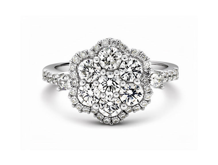 1.37ct Diamond Cluster Ring – 18ct White Gold