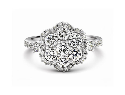 1.37ct Diamond Cluster Ring – 18ct White Gold