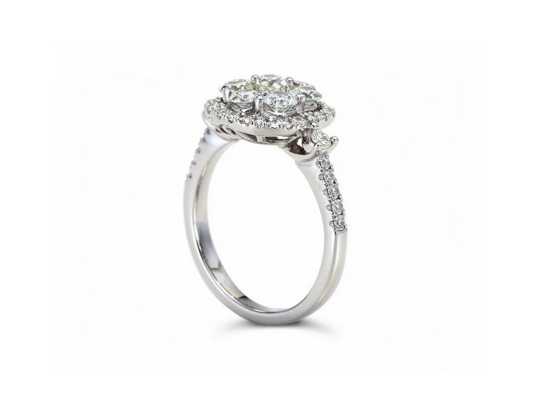 1.37ct Diamond Cluster Ring – 18ct White Gold