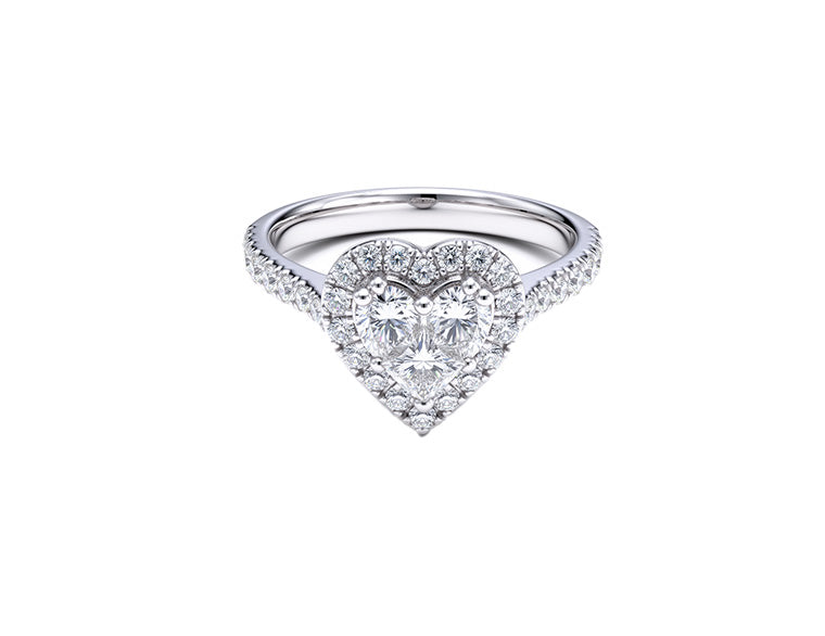 0.92ct Heart Diamond Ring – 18ct White Gold