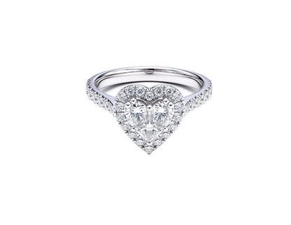 0.92ct Heart Diamond Ring – 18ct White Gold