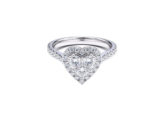 0.92ct Heart Diamond Ring – 18ct White Gold