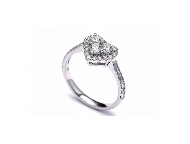 0.92ct Heart Diamond Ring – 18ct White Gold