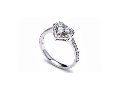 0.92ct Heart Diamond Ring – 18ct White Gold