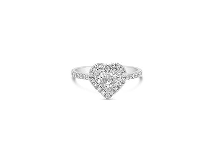 (Ref 1860) 0.92ct Heart Diamond Ring (18ct White Gold)
