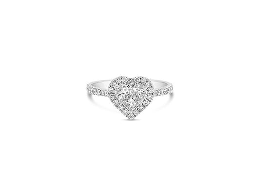 (Ref 1860) 0.92ct Heart Diamond Ring (18ct White Gold)