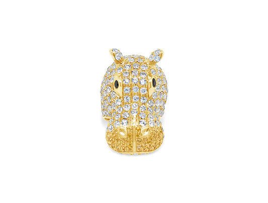 (Ref 1868) Hippo Diamond, Yellow Sapphire, Tanzanite Ring (18ct Yellow Gold)