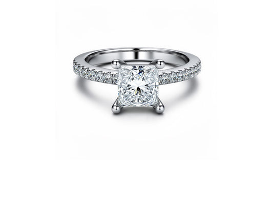 2.53ct Princess Cut Diamond Solitaire Ring – 18ct White Gold