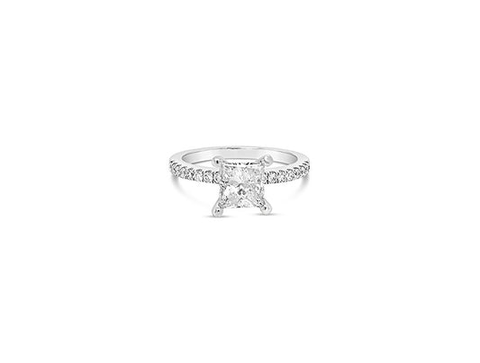 (Ref 1869) 2.53cts Solitaire Princess Diamond Ring, 0.23ct Setting (18ct White Gold)
