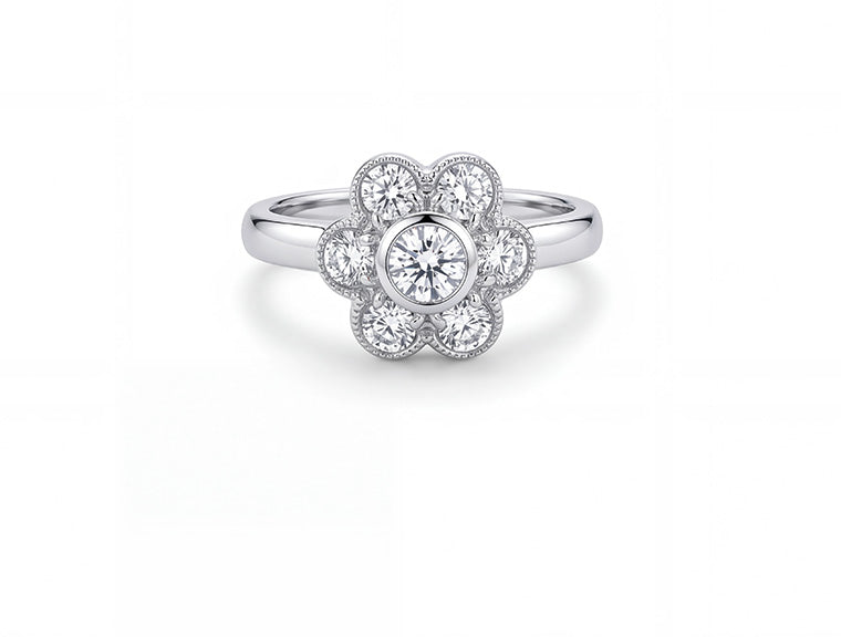 1.50ct Diamond Cluster Ring – 18ct White Gold & Platinum