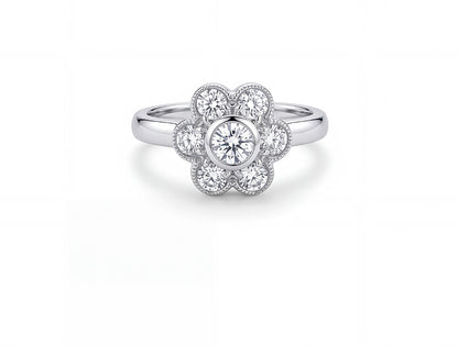 1.50ct Diamond Cluster Ring – 18ct White Gold & Platinum