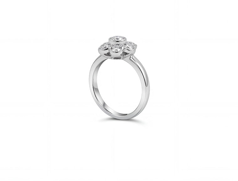 1.50ct Diamond Cluster Ring – 18ct White Gold & Platinum