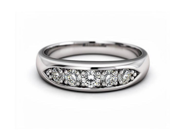0.30ct Diamond Half Eternity Ring – 18ct White Gold
