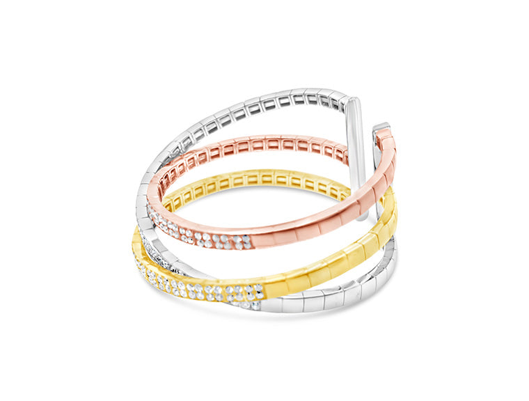 (Ref 1891) 7cts 3 Colour Diamond Bracelet (18ct W/R/Y Gold)