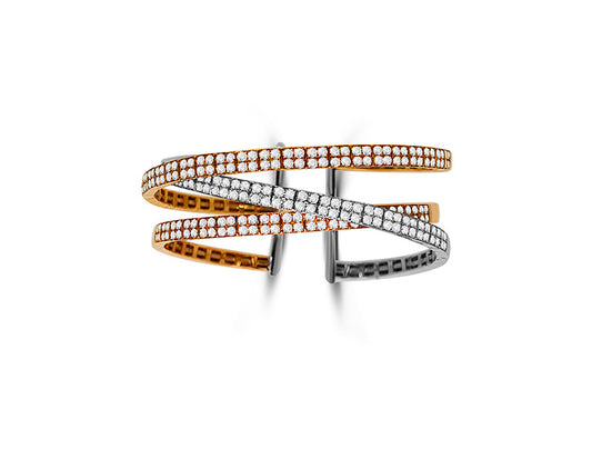 7ct Three-Colour Diamond Bracelet – 18ct White Yellow & Rose Gold
