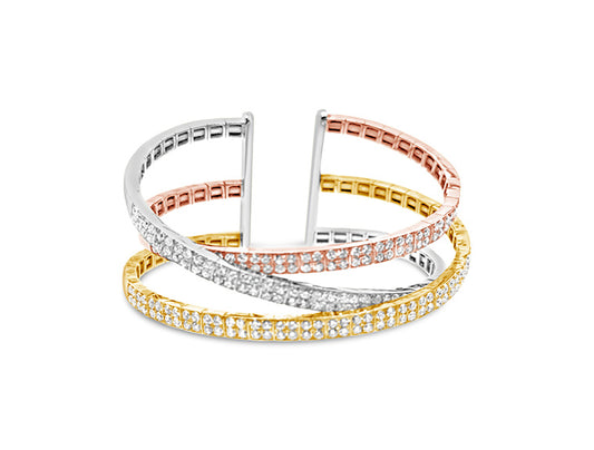(Ref 1891) 7cts 3 Colour Diamond Bracelet (18ct W/R/Y Gold)