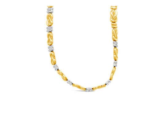 (Ref 1894) Italian Champesan Necklace ( 18ct white/Yellow Gold)