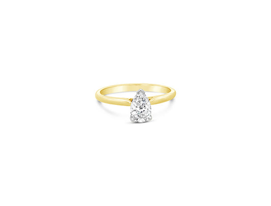 (Ref 1906) 0.70ct Diamond Pear Solitaire Ring (18ct Yellow Gold) GIA Certificate