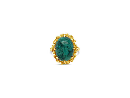 (Ref 1914) Arizona Turquoise Ring (1960’s) (9ct Yellow Gold)