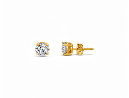 2.03ct Lab-Grown Diamond Stud Earrings – 9ct Yellow Gold (IGI Certified)