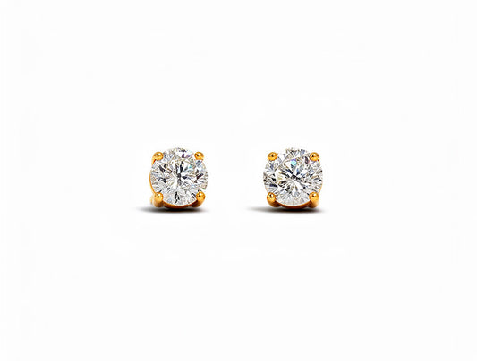 2.03ct Lab-Grown Diamond Stud Earrings – 9ct Yellow Gold (IGI Certified)