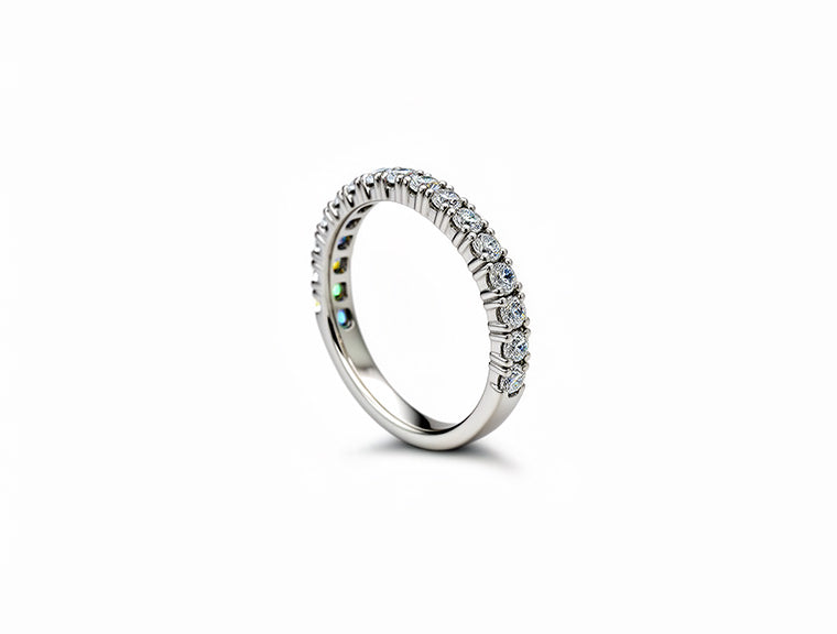 0.61ct Lab-Grown Diamond Half Eternity Ring – Platinum
