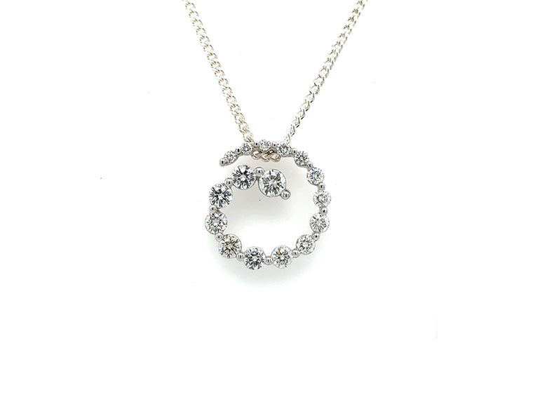 (Ref 1926) 1.33ct Diamond Pendant (18ct White Gold)