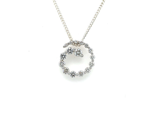 (Ref 1926) 1.33ct Diamond Pendant (18ct White Gold)
