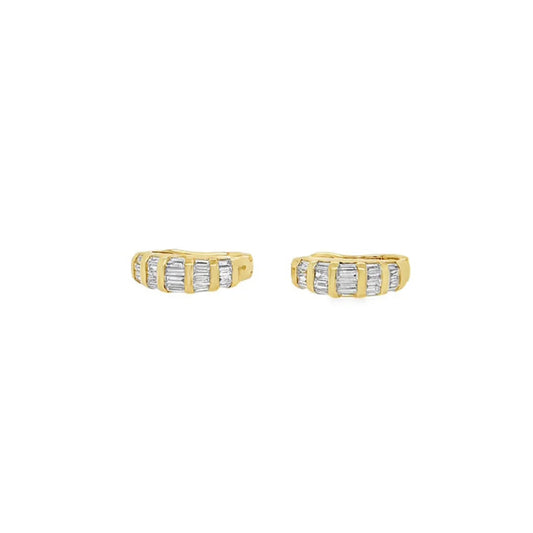 (1934) 2cts Earring Baguette and Diamonds (18ct Yellow gold)