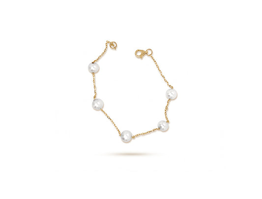 Cultured Pearl Bracelet – 9ct Yellow Gold