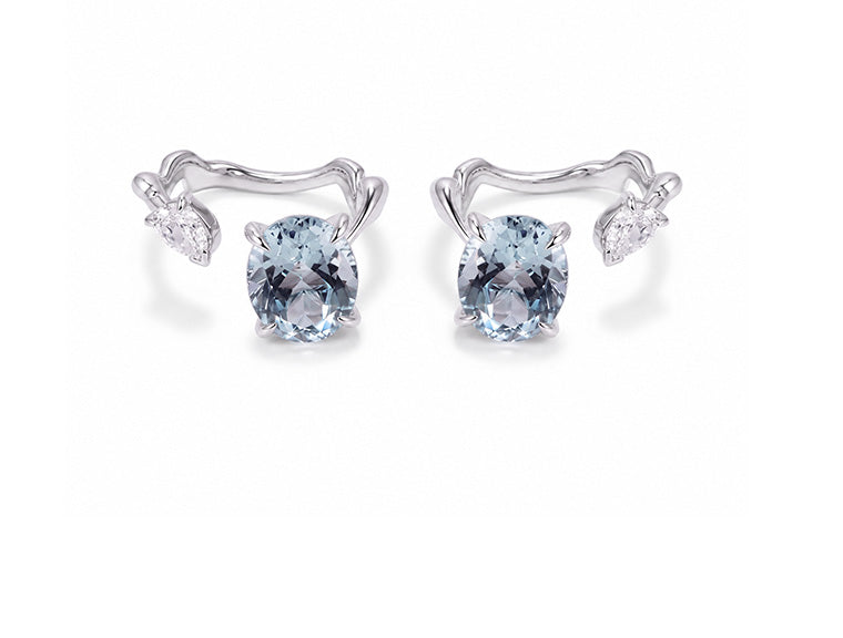 Dior Diorama Aquamarine & Diamond Pair Earrings – 18ct White Gold