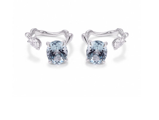 Dior Diorama Aquamarine & Diamond Pair Earrings – 18ct White Gold