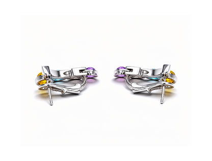 Bvlgari Allegra Multi-Gem & Diamond Clip On Earrings – 18ct White Gold