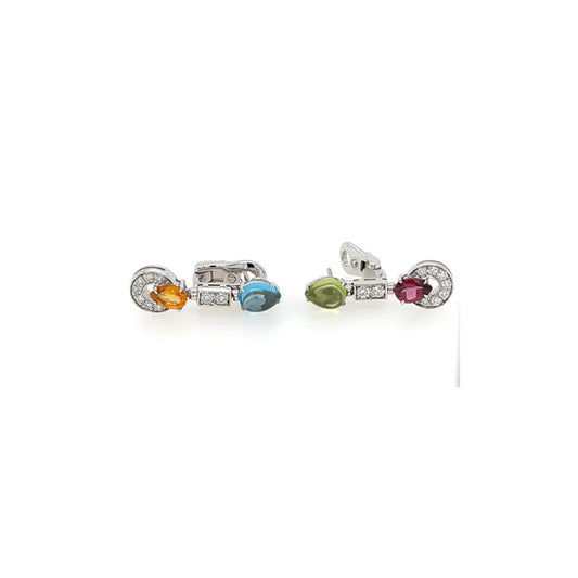 (1968) Bvlgari Alegra Multi Gem Earrings (18ct White Gold)