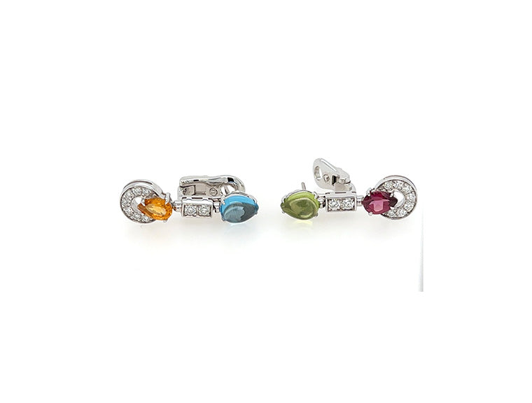 (1968) Bulgari Alegra Multi Gem Earrings (18ct White Gold)