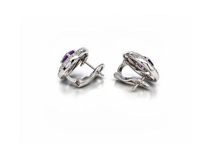 Lorenz Bäumer Paris 230 Amethyst & Diamond Earrings – 18ct White Gold