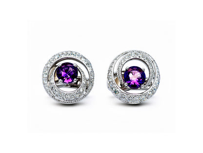 Lorenz Bäumer Paris 230 Amethyst & Diamond Earrings – 18ct White Gold