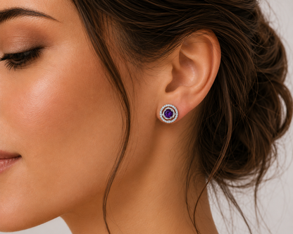Lorenz Bäumer Paris 230 Amethyst & Diamond Earrings – 18ct White Gold