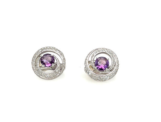 Lorenz Bäumer Paris 230 Amethyst & Diamond Earrings – 18ct White Gold