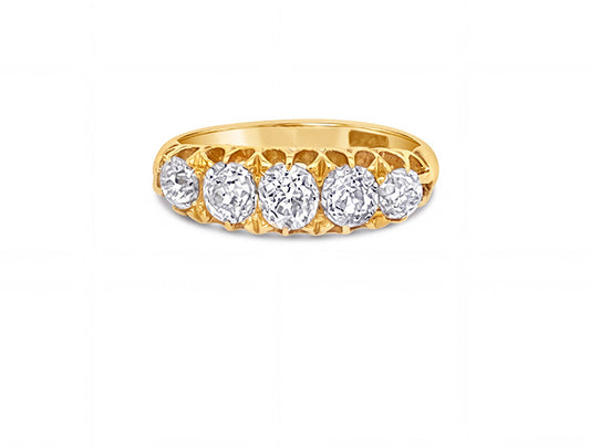 1.83ct Antique Old Cut Diamond Ring - 18ct Yellow Gold